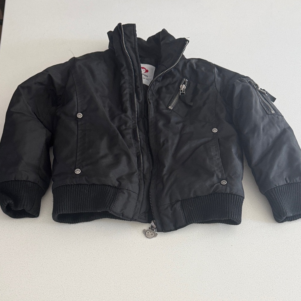 Appaman Black Kids Bomber Jacket/puffer Coat 4t